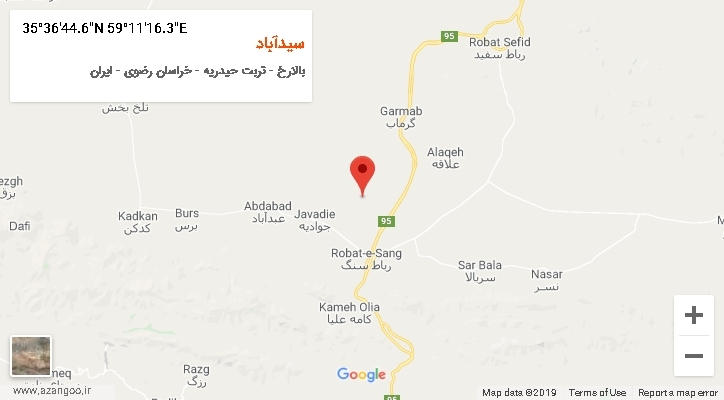 روستای سیدآباد بر روی نقشه