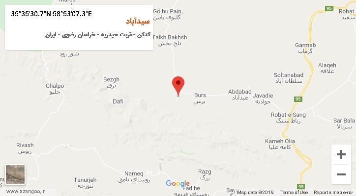 روستای سیدآباد بر روی نقشه