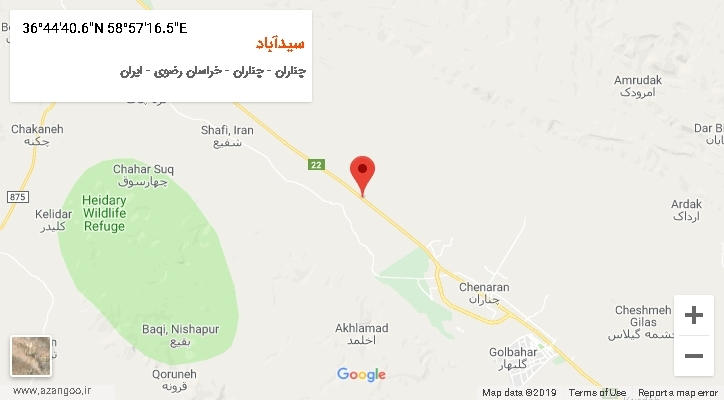 روستای سیدآباد بر روی نقشه
