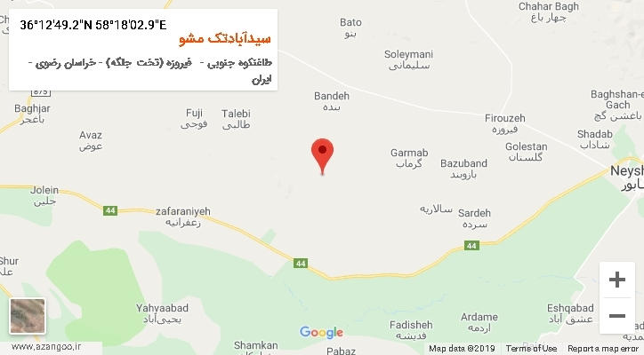 روستای سیدآبادتک مشو بر روی نقشه