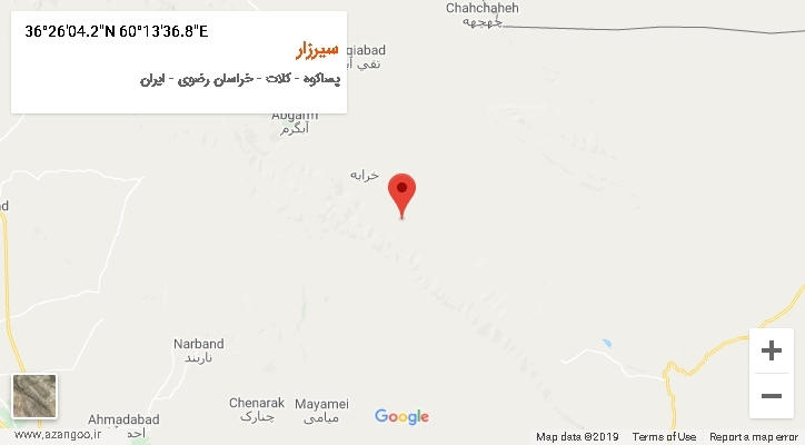 روستای سیرزار بر روی نقشه