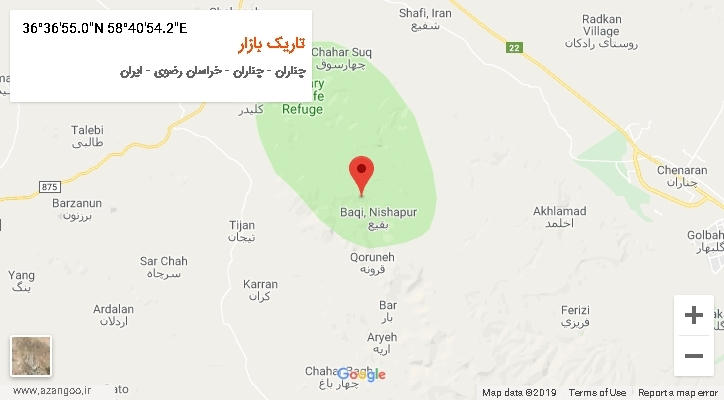 روستای تاریک بازار بر روی نقشه