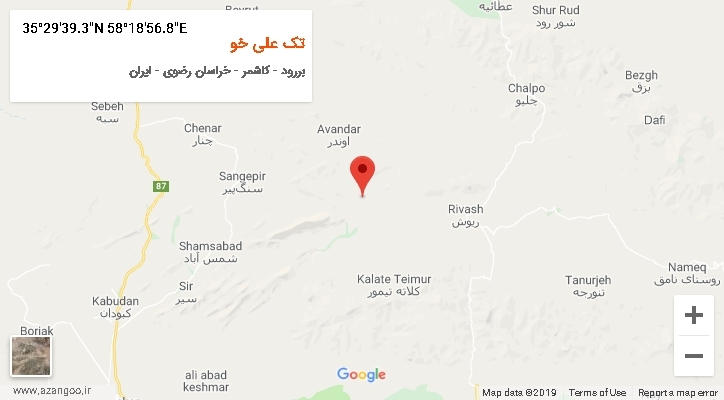 روستای تک علی خو بر روی نقشه