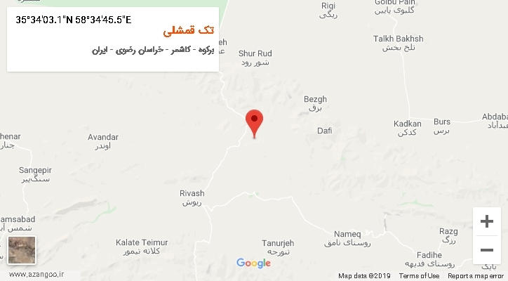 روستای تک قمشلی بر روی نقشه