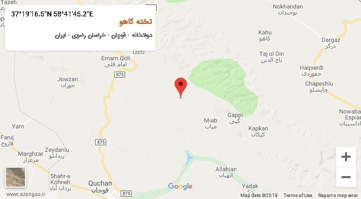 روستای تخته کاهو بر روی نقشه