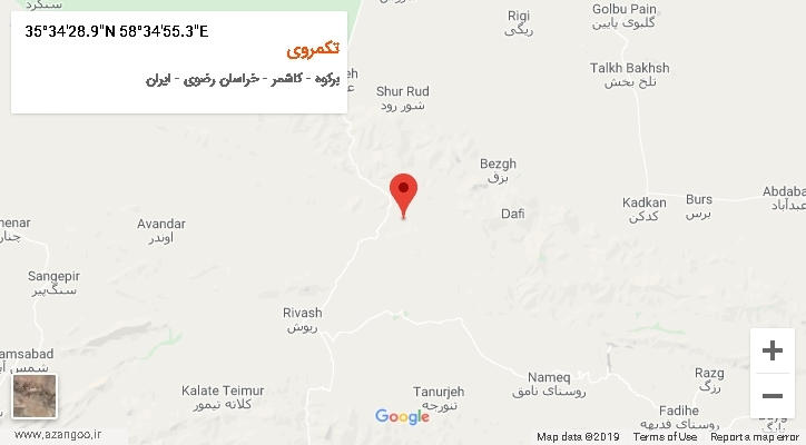 روستای تکمروی بر روی نقشه
