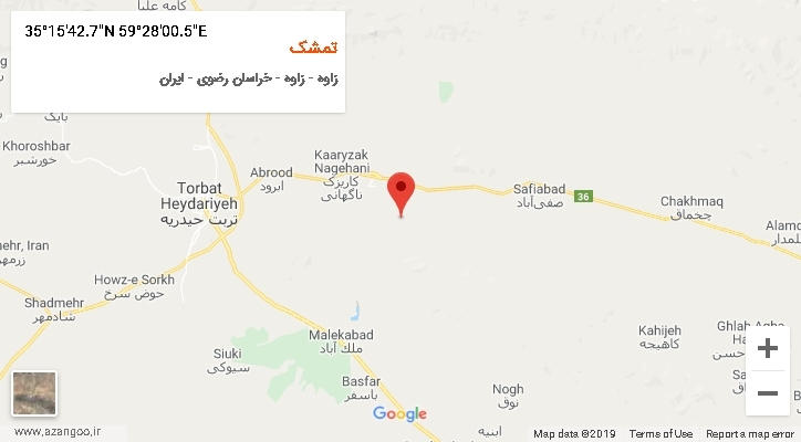 روستای تمشک بر روی نقشه