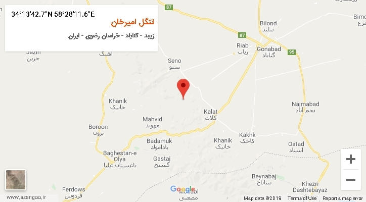 روستای تنگل امیرخان بر روی نقشه