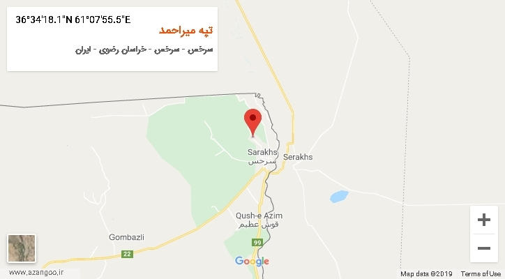 روستای تپه میراحمد بر روی نقشه