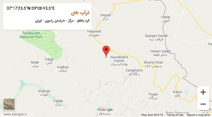 روستای ترآب خان بر روی نقشه