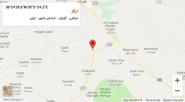 روستای ترقز بر روی نقشه