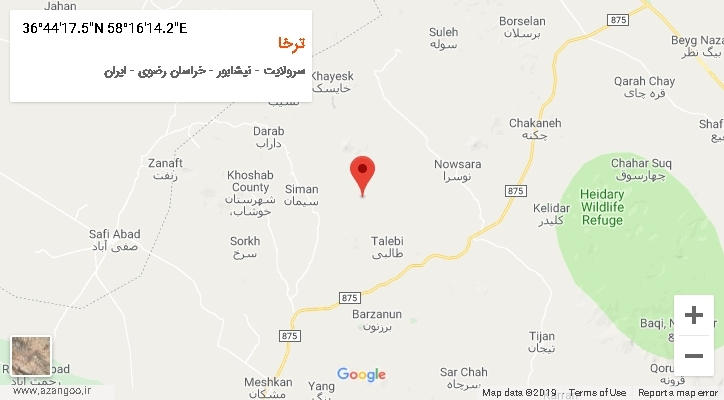 روستای ترخا بر روی نقشه