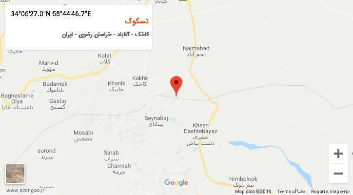 روستای تسکوک بر روی نقشه