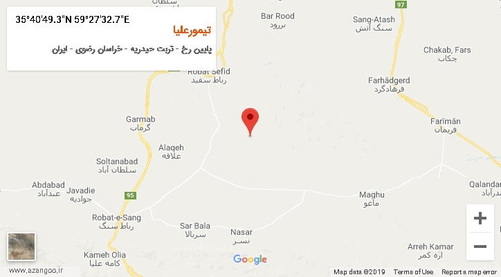 روستای تیمورعلیا بر روی نقشه