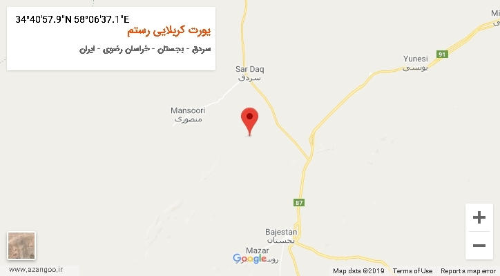 روستای یورت کربلایی رستم بر روی نقشه
