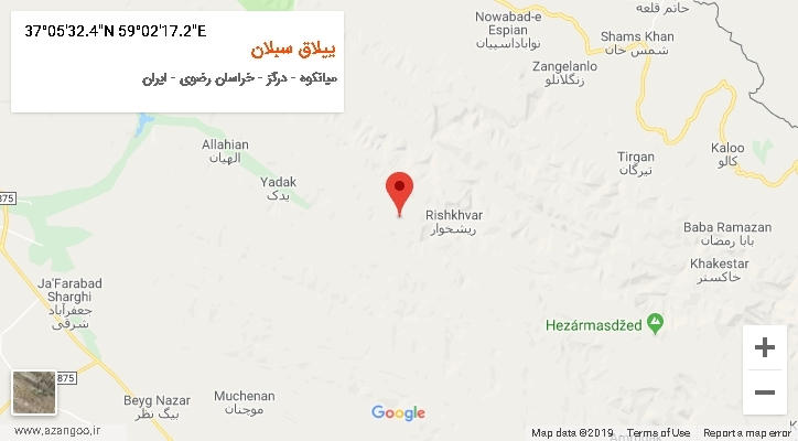 روستای ییلاق سبلان بر روی نقشه