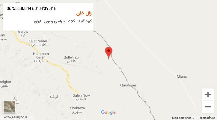 روستای زال خان بر روی نقشه