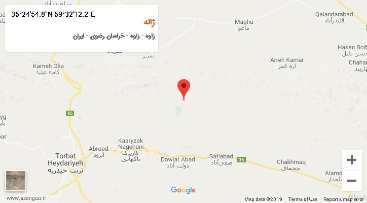 روستای ژاله بر روی نقشه