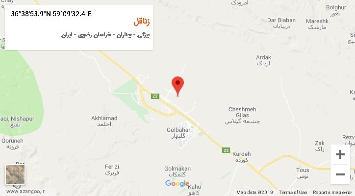 روستای زناقل بر روی نقشه