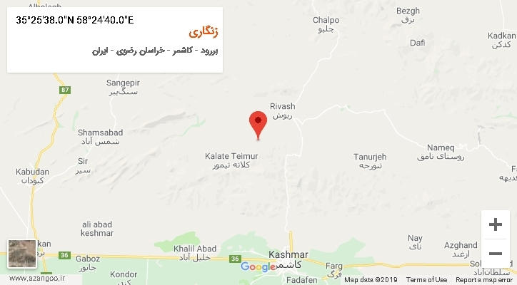 روستای زنگاری بر روی نقشه