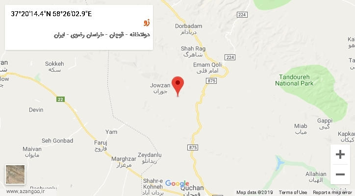 روستای زو بر روی نقشه