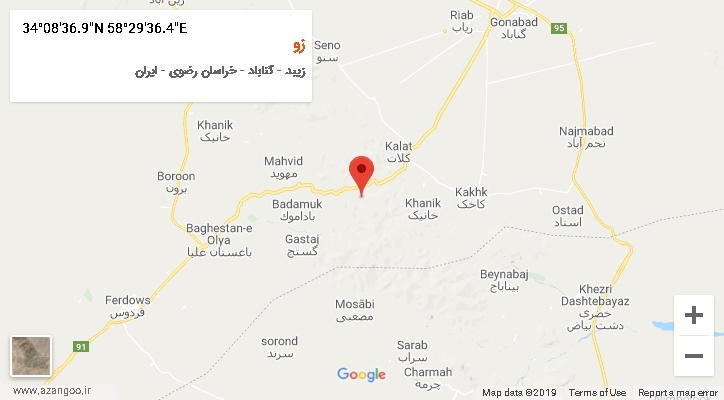 روستای زو بر روی نقشه