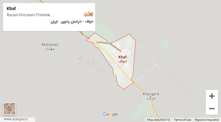 دهستان زوزن بر روی نقشه