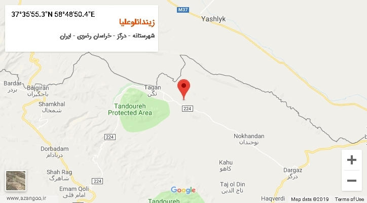 روستای زیندانلوعلیا بر روی نقشه