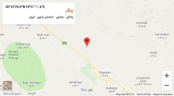 روستای زینگر بر روی نقشه