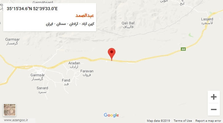 روستای عبدالصمد بر روی نقشه