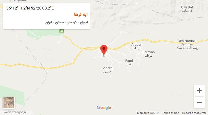 روستای ابه لرها بر روی نقشه