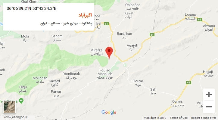 روستای اکبرآباد بر روی نقشه