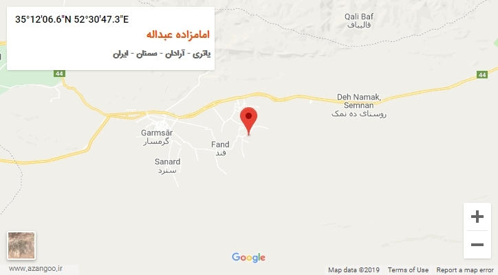 روستای امامزاده عبداله بر روی نقشه