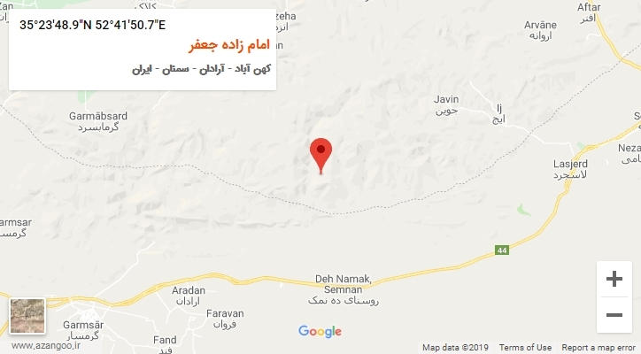 روستای امام زاده جعفر بر روی نقشه