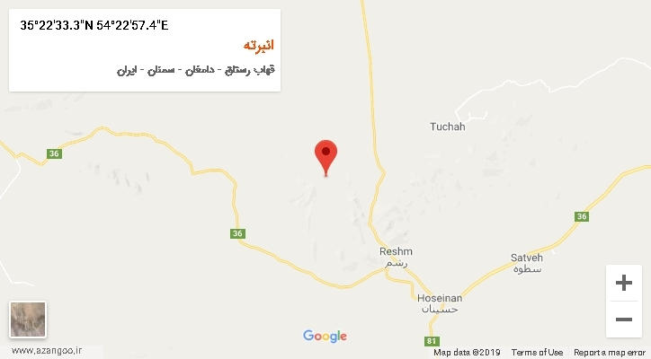 روستای انبرته بر روی نقشه