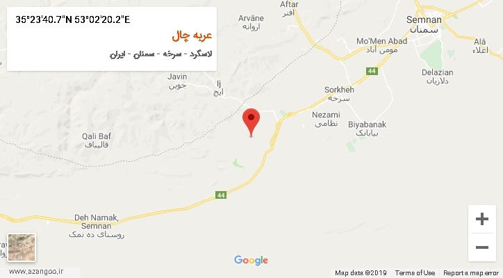 روستای عربه چال بر روی نقشه