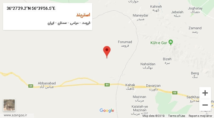 روستای استربند بر روی نقشه