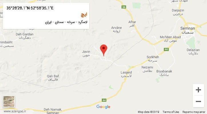 روستای ایچ بر روی نقشه