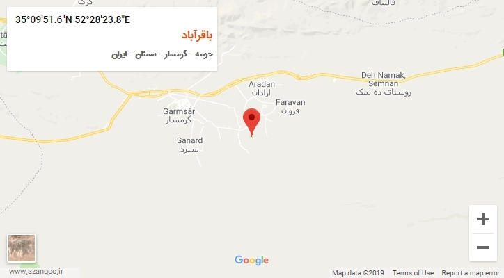 روستای باقرآباد بر روی نقشه