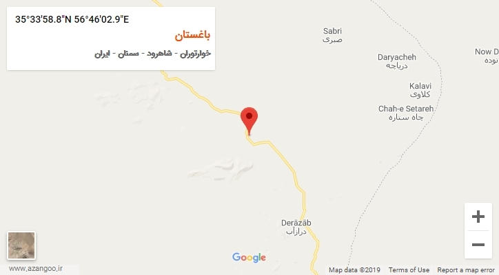 روستای باغستان بر روی نقشه