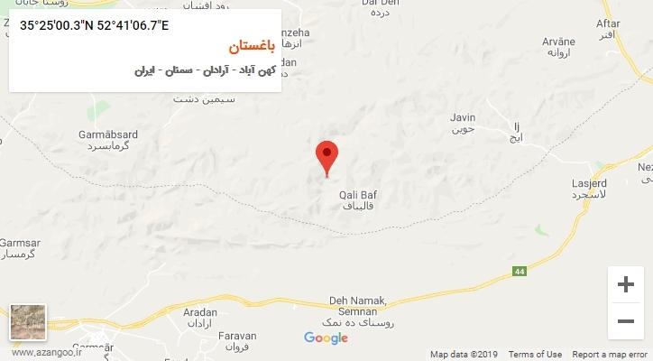 روستای باغستان بر روی نقشه