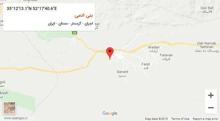 روستای بنی ادمی بر روی نقشه