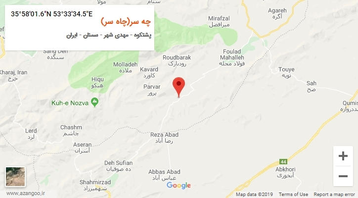 روستای چه سر(چاه سر) بر روی نقشه