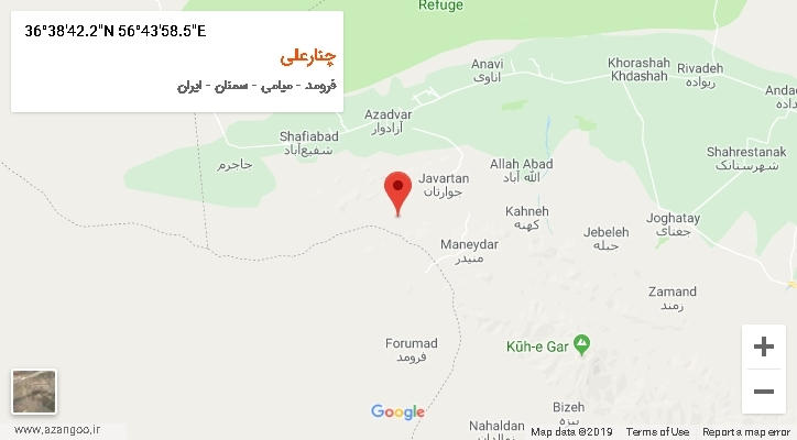 روستای چنارعلی بر روی نقشه