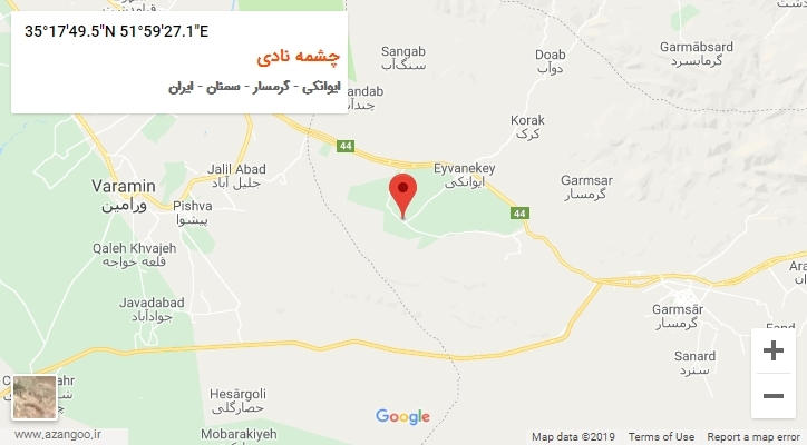 روستای چشمه نادی بر روی نقشه