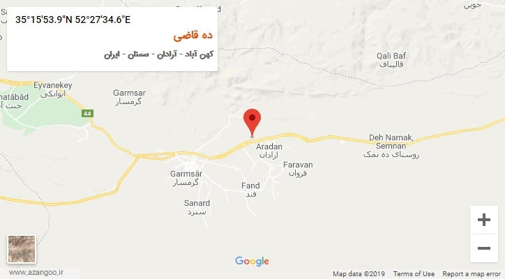 روستای ده قاضی بر روی نقشه