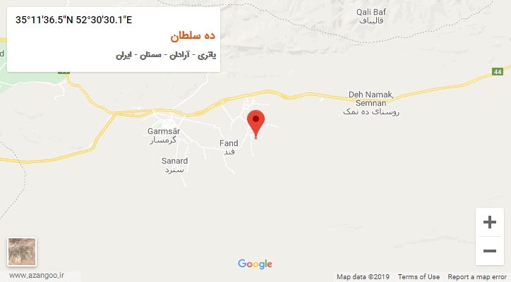 روستای ده سلطان بر روی نقشه