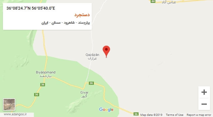 روستای دستجرد بر روی نقشه