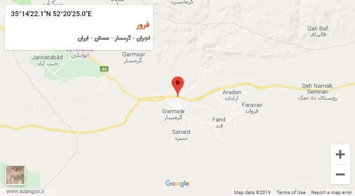 روستای فرور بر روی نقشه
