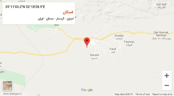 روستای فسکان بر روی نقشه